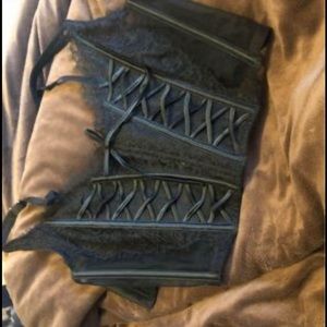 Victoria secret corset top. Black.  Size large